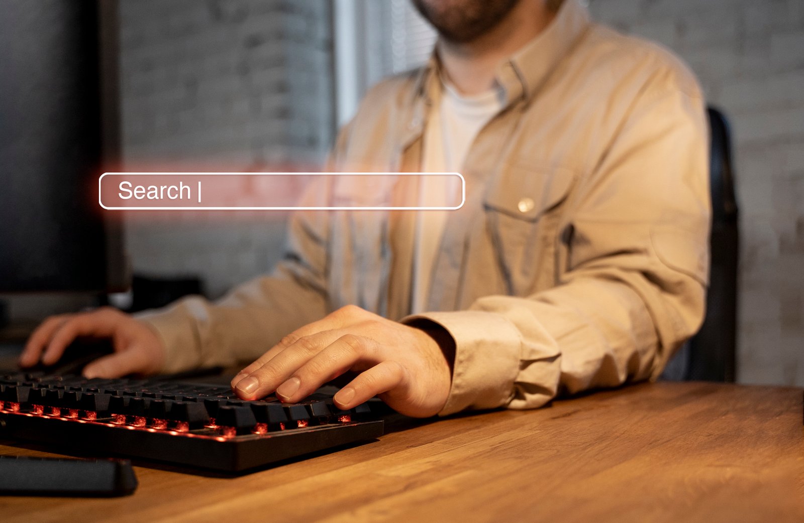 Profissional liberal apresentando seu site one page em um tablet