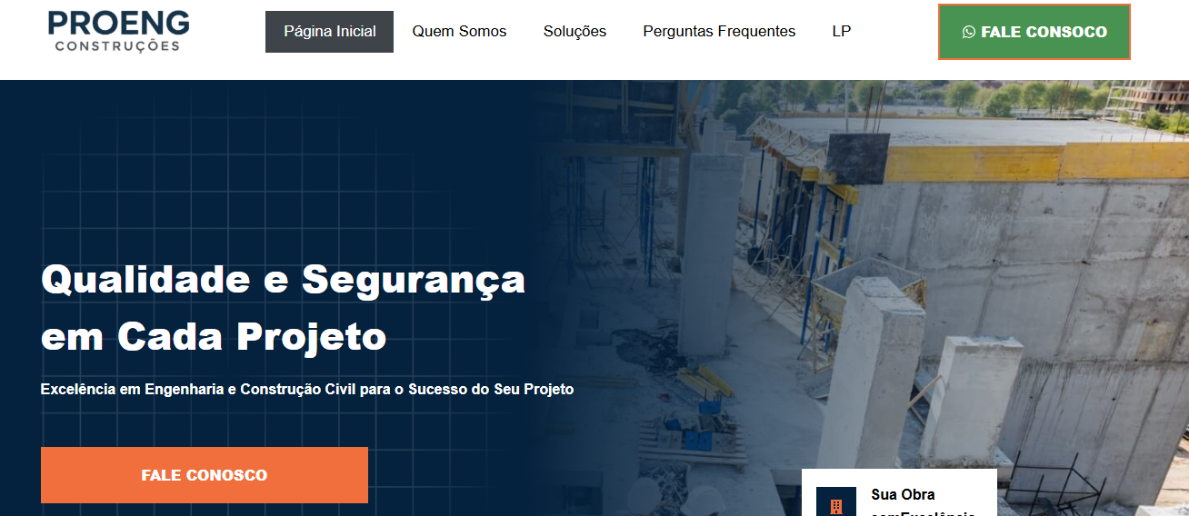 Site PROENG Construções